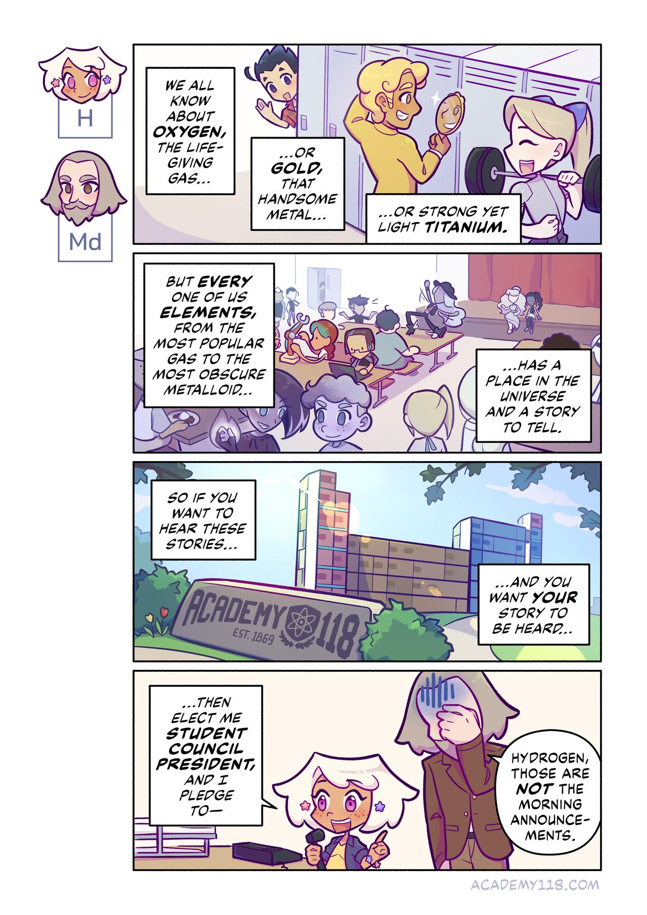 Hydrogen for President comic page 1